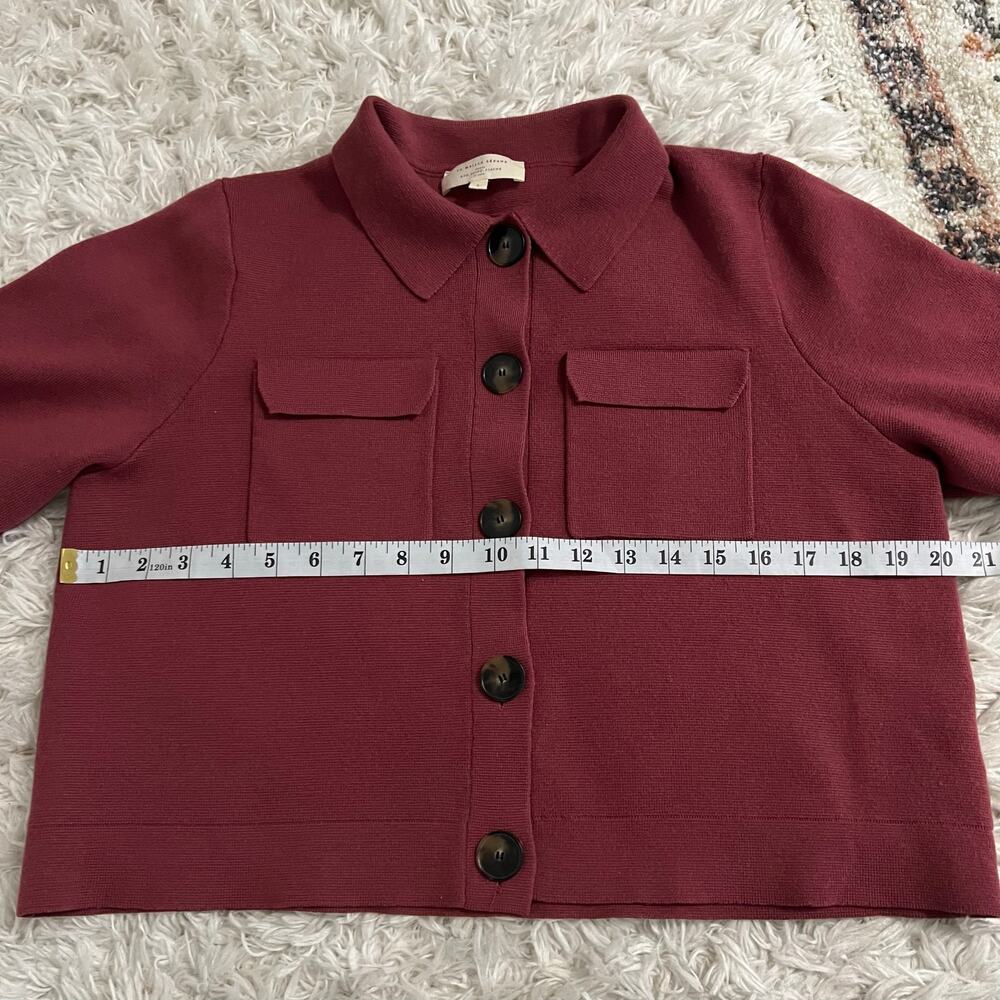 Sézane Betty 100% Wool Cardigan Sweater in Rosewood Size L - Picture 8 of 9